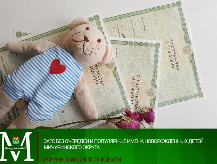 ЗАГС без очередей и популярные имена новорожденных детей Мичуринского округа. ЗАГС без очередей и популярные имена новорожденных детей Мичуринского округа.